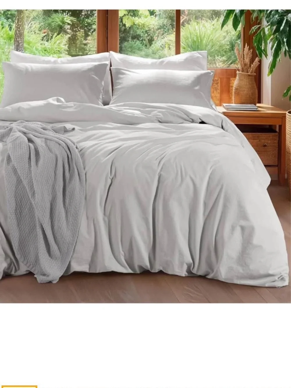 Linen Duvet Cover Set, 100% Washed French Flax Linen Bedding king size